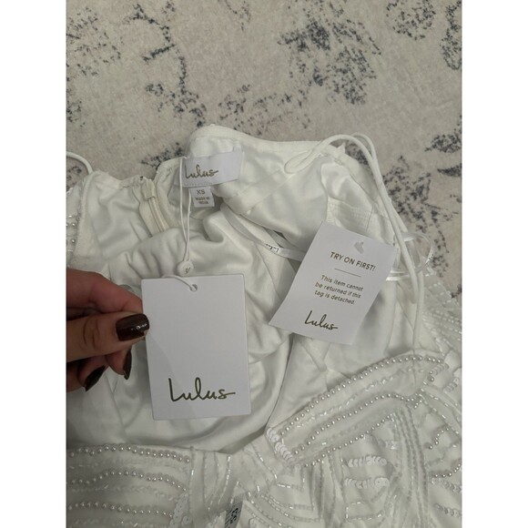 Lulus Radiant Presence White Sequin Sleeveless Backless Maxi Dress Size XS Beach - Picture 5 of 9